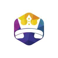 King call vector logo design. Handset and crown icon design.