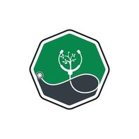 Health stethoscope vector logo design. Stethoscope with tree icon vector design.