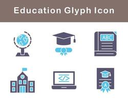 conjunto de iconos de vector de educación