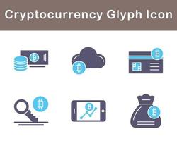 bitcoin y criptomoneda vector icono conjunto