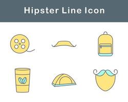 hipster vector icono conjunto