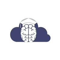 Brain and graduation cap with cloud icon design. Educational and institutional logo design. vector