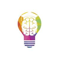 Brain and graduation cap with lightbulb icon design. Educational and institutional logo design. vector