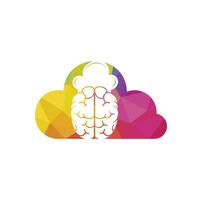 Smart chef vector logo design concept. Brain and chef hat icon.