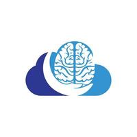 Brain care vector logo design. Human brain with hand icon logo design.