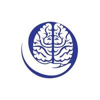 Brain care vector logo design. Human brain with hand icon logo design.