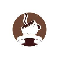 diseño de logotipo de vector de llamada de café. icono de auricular y taza.