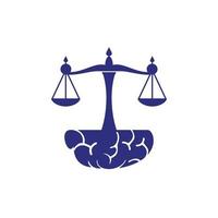 diseño del logotipo del vector de la ley cerebral. concepto de logotipo de bufete de abogados inteligente.