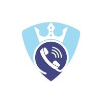 King call vector logo design. Handset and crown icon design.