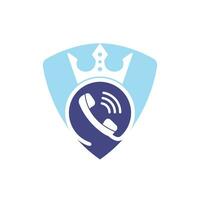 King call vector logo design. Handset and crown icon design.