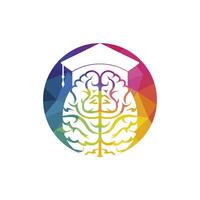 diseño de iconos de cerebro y gorra de graduación. diseño de logotipo educativo e institucional. vector