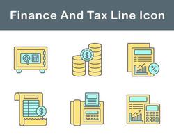 Finanzas y impuesto vector icono conjunto