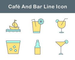 café y bar vector icono conjunto