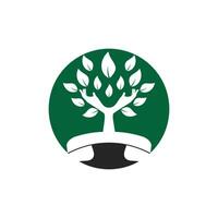 Nature call vector logo design. Handset and hand tree icon design template.