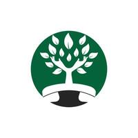 diseño de logotipo de vector de llamada de naturaleza. plantilla de diseño de icono de árbol de mano y auricular.