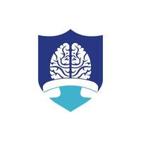 Brain call vector logo design template.