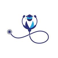 diseño del logotipo del vector de la escuela de medicina. vector de icono de estudiante de medicina.