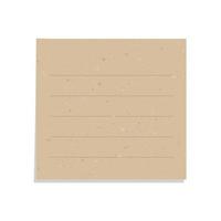 Aesthetic vintage brown paper note illustration. Recycled memo paper with adhesive tape template. vector