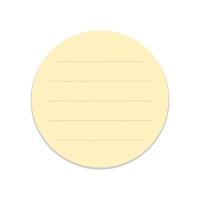 Round yellow sticky note template. Taped office memo paper. vector