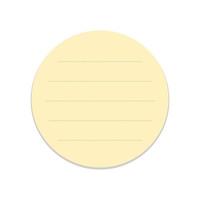 Round yellow sticky note template. Taped office memo paper. vector