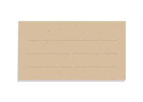 Aesthetic vintage brown paper note illustration. Recycled memo paper with adhesive tape template. vector