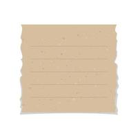 Square vintage brown torn paper note. Recycled ripped memo paper template. vector