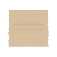 Square vintage brown torn paper note. Recycled ripped memo paper template. vector