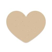 Vintage heart shape brown paper note. Recycled memo paper with adhesive tape. vector