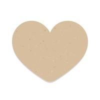 Vintage heart shape brown paper note. Recycled memo paper with adhesive tape. vector