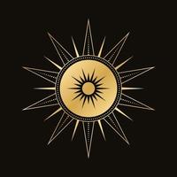 oro celestial Dom vector ilustración. bohemio místico símbolo. magia talismán, tribal estilo, boho, tatuaje, Arte imprimir, tarot