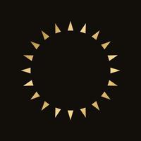 Golden celestial sun rays frame. Simple modern abstract design for templates, prints, web, social media posts vector