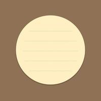 Round yellow sticky note template. Taped office memo paper. vector