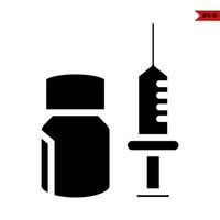 bottle drug with injection glyph icon vector