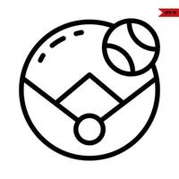field with ball line icon vector