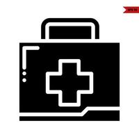 medicine in handbag glyph icon vector