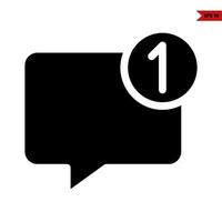 speech bubble with number in button glyph icon vector