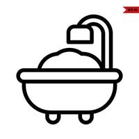 bathup with soap and shower line icon vector