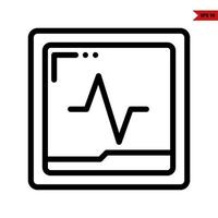 Beat in monitor line icon vector