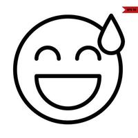 emoticon sticker line icon vector