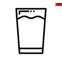 vaso bebida línea icono vector