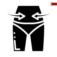 underware in body and arrow glyph icon vector