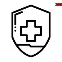 Medicine in badge line icon vector