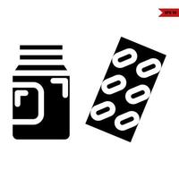 bottle drug with drug glyph icon vector