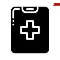 medicine in clipboard glyph icon vector