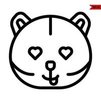 emoticon oso línea icono vector