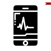 beat in screen mobile phone glyph icon vector