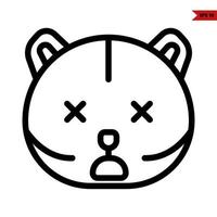 emoticon bear line icon vector