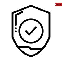 Check in badge line icon vector