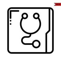 stetoscope in frame line icon vector