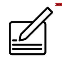 pen with paper document line icon vector